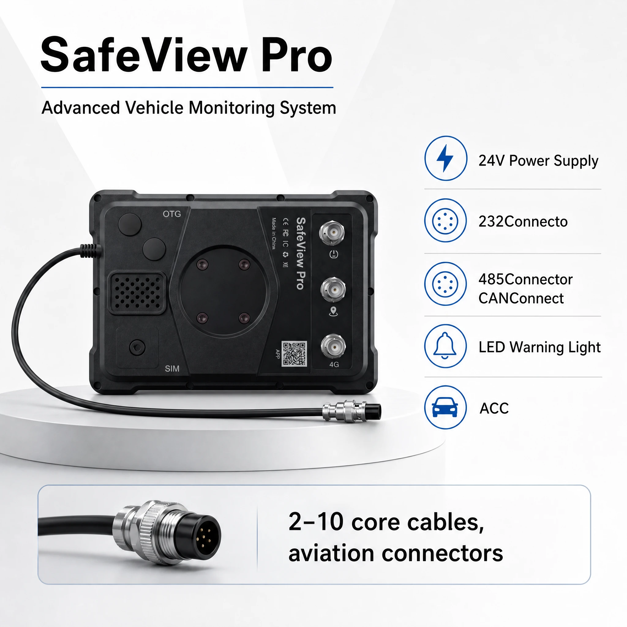 SafeViewPro 终端背面接口与连接功能展示